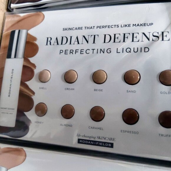 NEW SHADES 10Pack Rodan + and Fields Radiant Defense Sample Makeup 10Cards - Picture 1 of 2